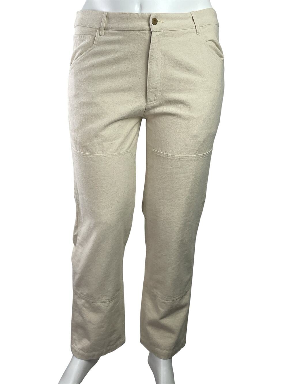 NEW Mollusk California White High Ride Straight Leg Cargo Denim Jeans Pants XL